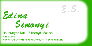 edina simonyi business card